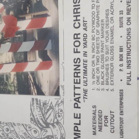 Vintage Simple Patterns for Christmas Canes & Bows 2' 4' 6' Yard Art - Picture 3 of 6